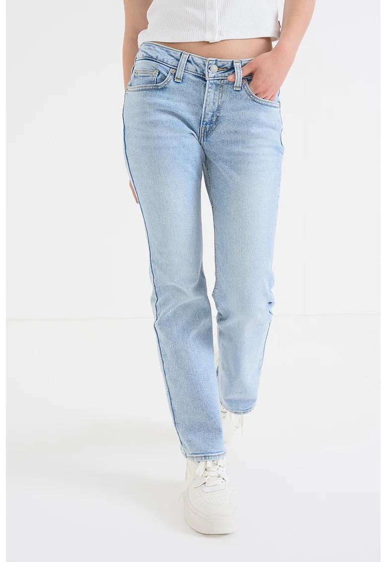 Blugi cu croiala bootcut si talie joasa, Albastru deschis