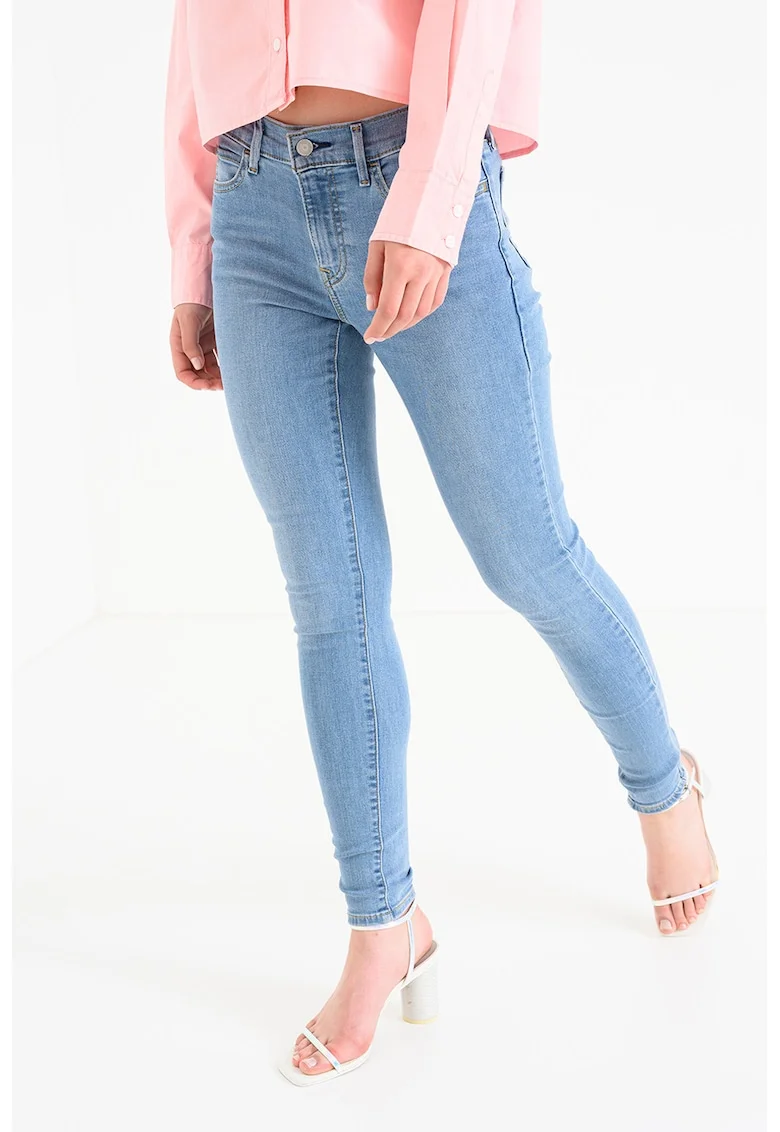 Blugi super skinny cu talie medie 710, Albastru