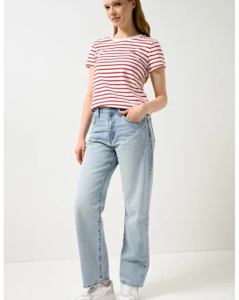 Blugi relaxed-fit cu talie medie, Albastru deschis