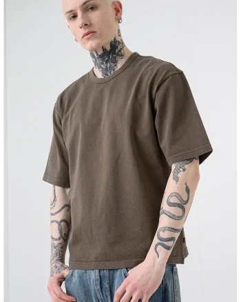 Tricou lejer cu maneci cazute, Maro pamantiu