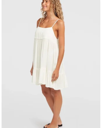 Rochie evazata cu model uni Rille, Alb