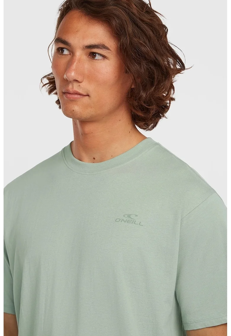 Tricou de bumbac cu logo, Verde pal