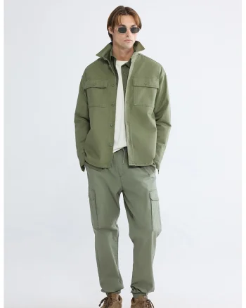 Pantaloni cargo regular fit, Verde sparanghel