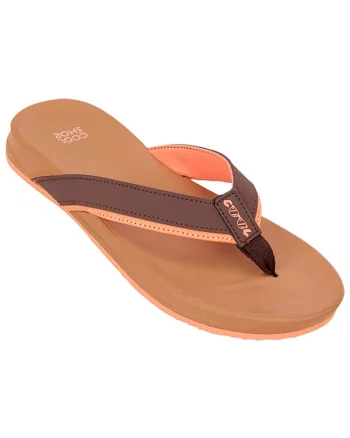Slapi barbati  model Odyssee S2SLA102, imitatie de piele, talpa cauciuc, culoare maro