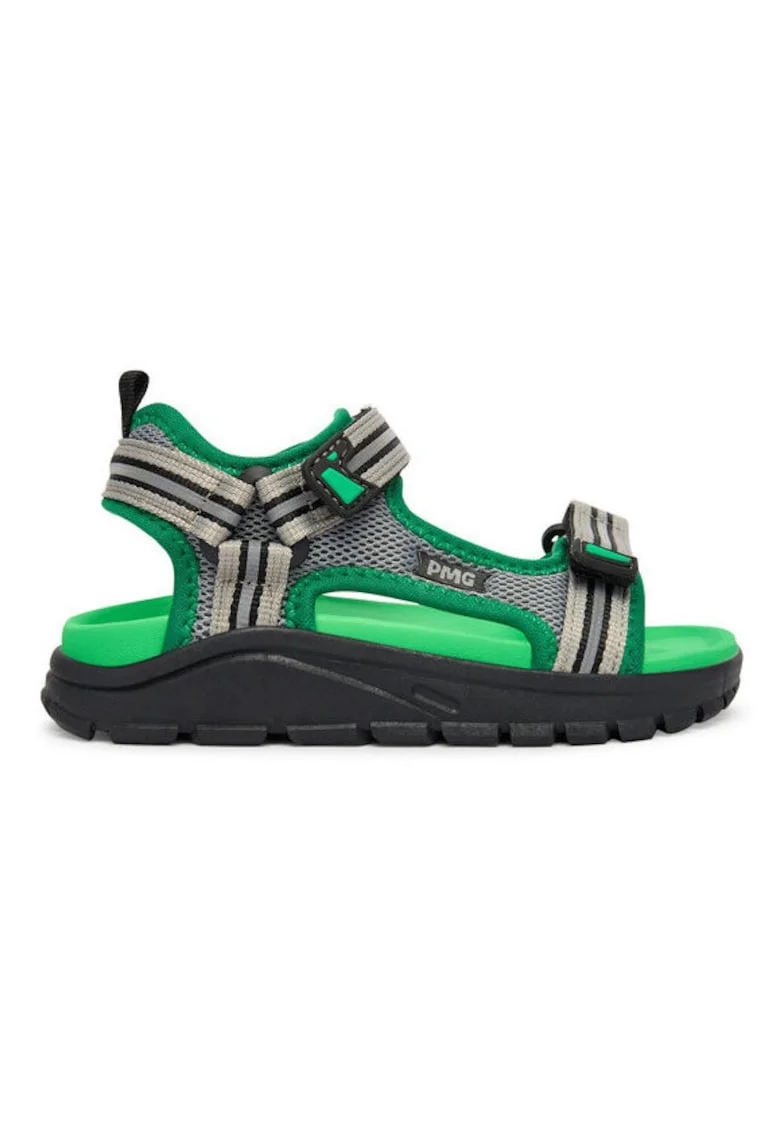 Sandale copii,  gri verde, tesatura, sistem inchidere Velcro