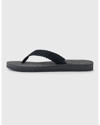 Papuci fli-flop cu aspect impletit, Negru
