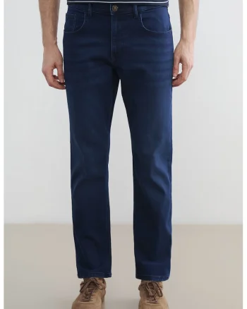 Blugi regular fit cu talie medie, Bleumarin