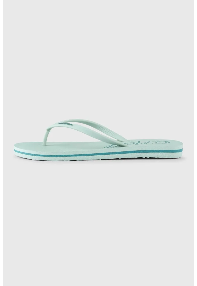 Papuci flip-flop cu imprimeu logo, Verde pal