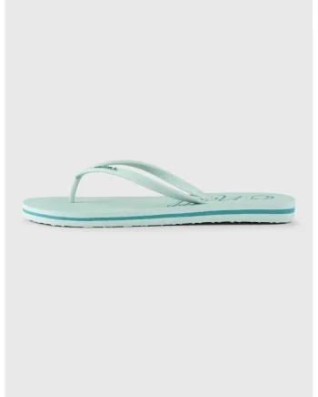 Papuci flip-flop cu imprimeu logo, Verde pal