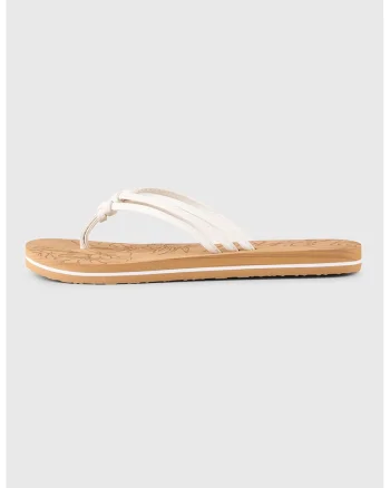 Papuci flip-flop cu detalii impletite, Alb