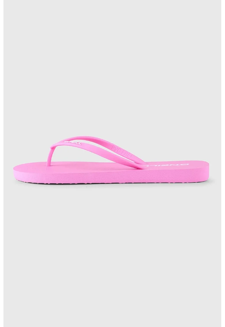 Papuci flip-flop cu logo in relief, Fucsia
