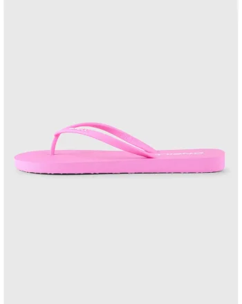 Papuci flip-flop cu logo in relief, Fucsia