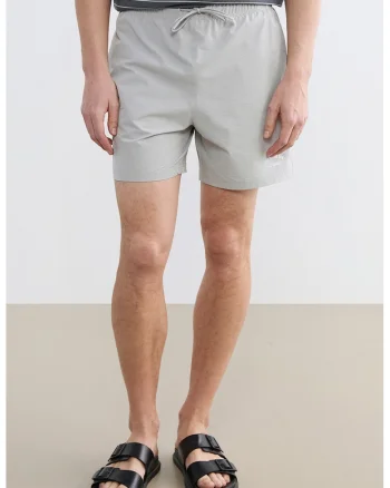 Pantaloni scurti de baie cu snur, Gri deschis
