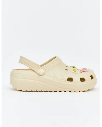 Saboti cu bareta slingback, Bej
