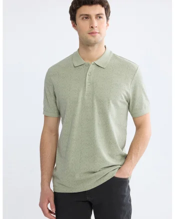 Tricou polo regular fit, Verde masliniu pal