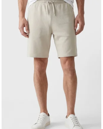 Pantaloni scurti cu croiala regular-fit si snur in talie, Bej deschis
