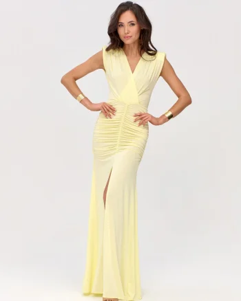 Rochie drapata cu umeri intariti Noelia