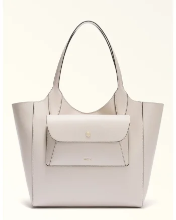 Geanta tote din piele cu etui detasabil Lea, Liliac prafuit