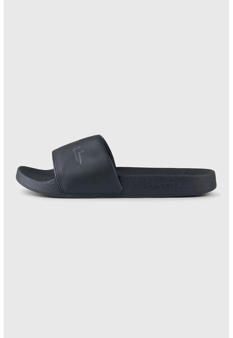 Papuci cu logo, Negru