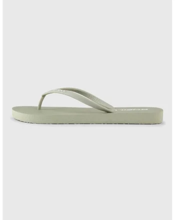 Papuci flip-flop cu logo in relief, Verde feriga