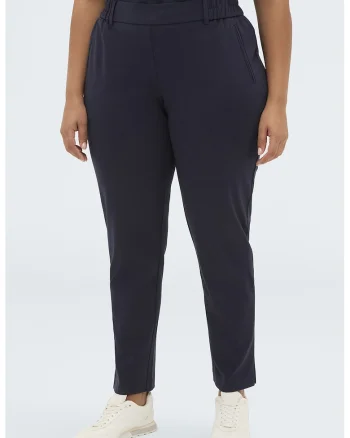 Pantaloni slim fit uni, Bleumarin