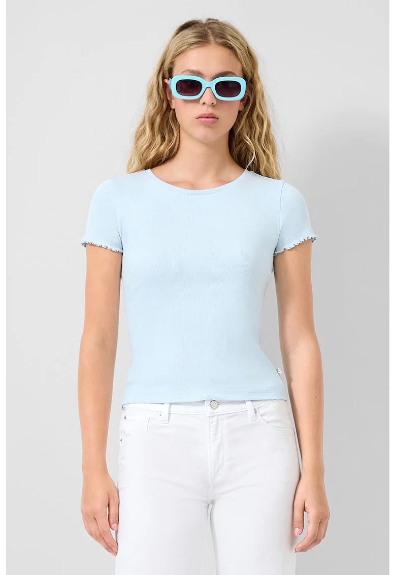 Tricou de bumbac cu decolteu rotund