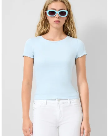 Tricou de bumbac cu decolteu rotund