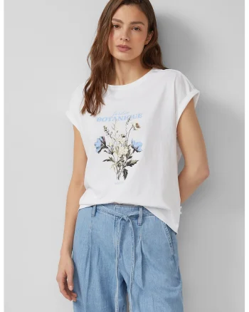 Tricou de bumbac cu imprimeu floral