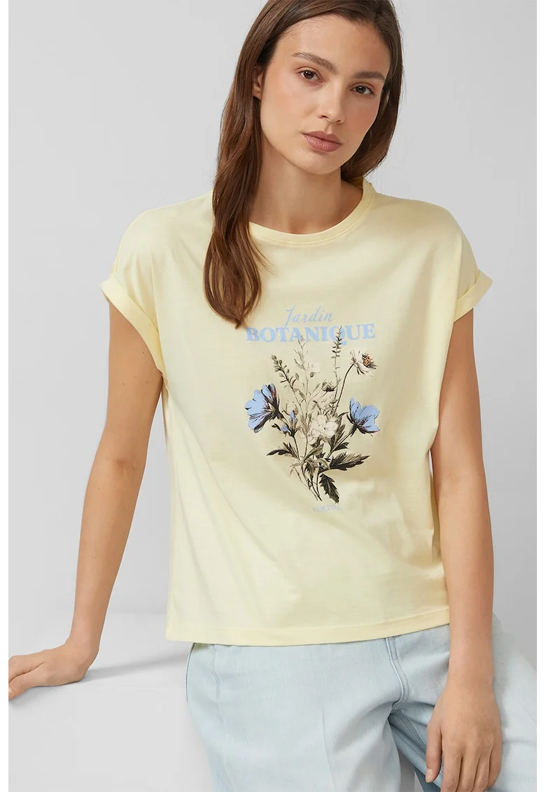 Tricou de bumbac cu imprimeu floral