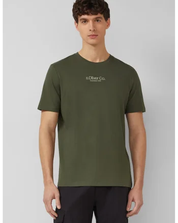 Tricou cu decolteu la baza gatului si logo