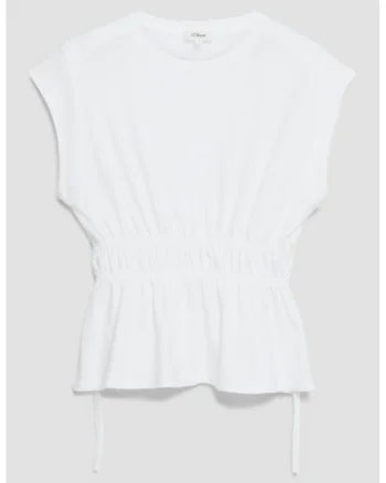 Tricou de bumbac cu volane