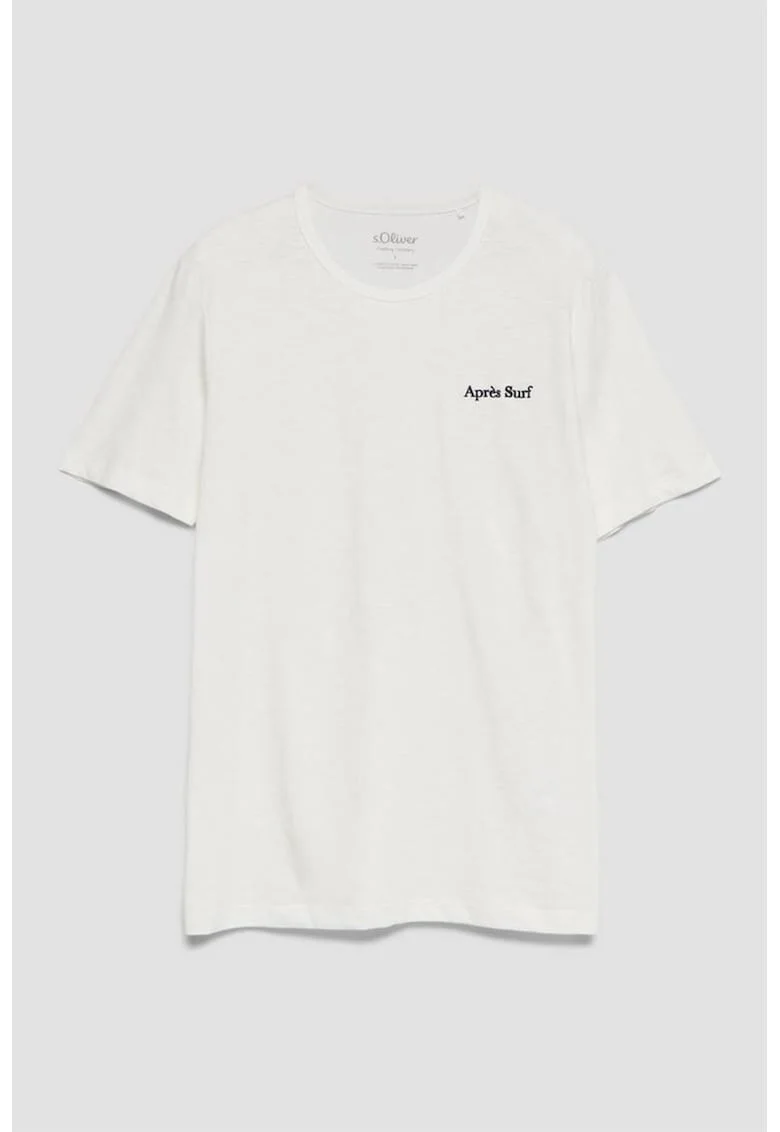 Tricou de bumbac cu decolteu la baza gatului
