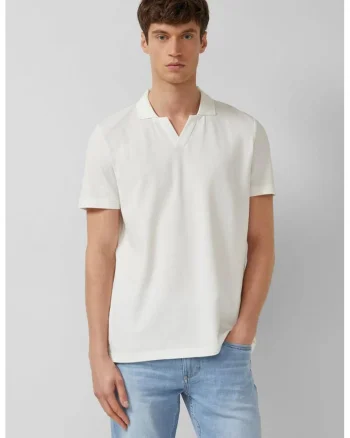 Tricou polo cu decolteu in V
