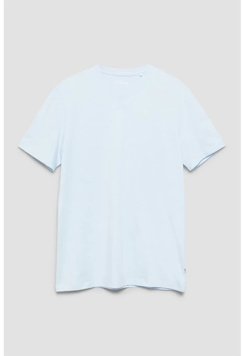 Tricou din amestec de bumbac cu decolteu in V