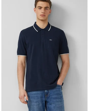 Tricou polo din bumbac cu buzunar pe piept
