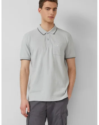 Tricou polo din bumbac cu buzunar pe piept