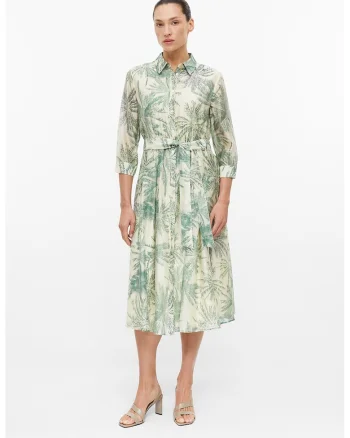 Rochie-camasa din amestec de lyocell cu model si maneci semitransparente