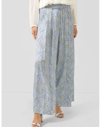 Pantaloni din satin cu croiala ampla