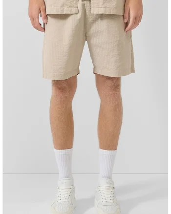 Pantaloni scurti din bumbac cu aspect texturat