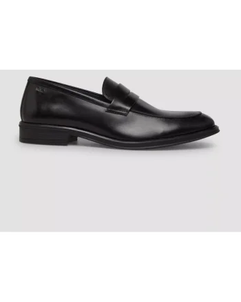 Pantofi loafer din piele naturala, Negru, Negru