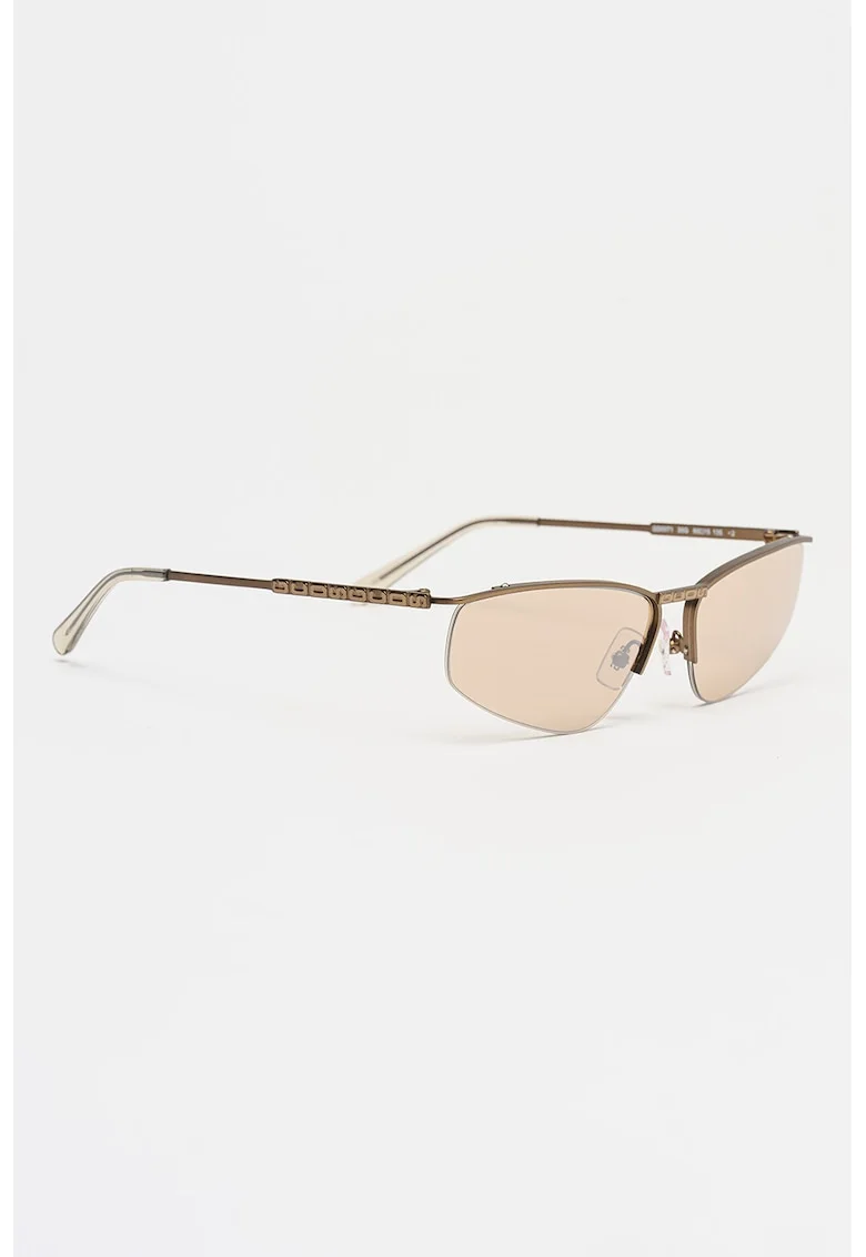 Ochelari de soare ovali cu rama metalica, Bronz