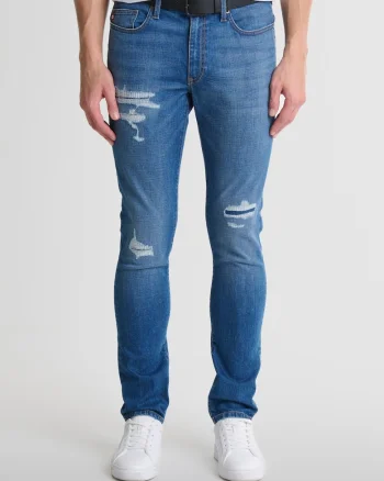 Blugi barbati,  skinny, talie joasa, albastru, denim