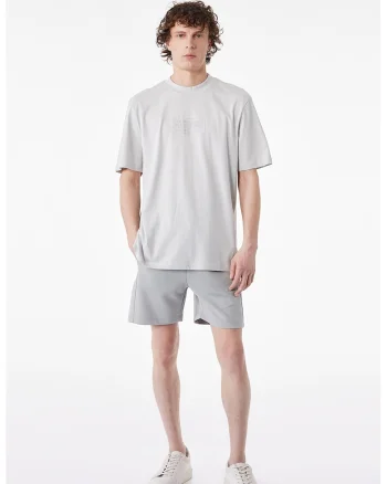 Tricou lejer cu imprimeu text, Gri deschis