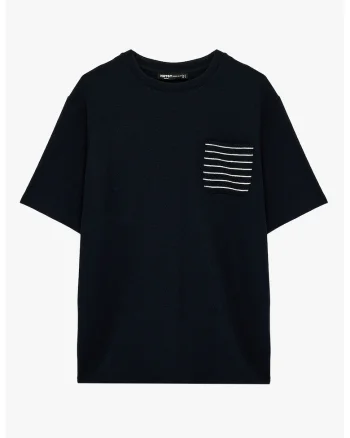 Tricou cu buzunar pe piept, Albastru ultramarin