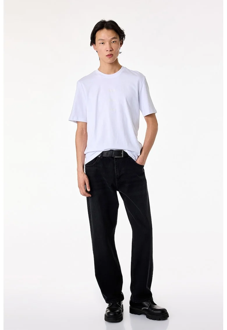 Tricou uni de bumbac, Alb