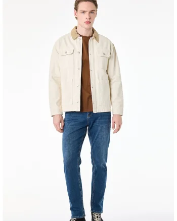 Blugi regular fit cu buzunare, Albastru inchis