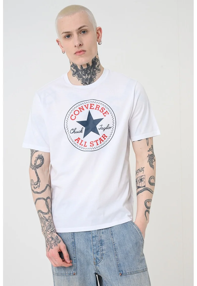 Tricou de bumbac cu imprimeu Chuck Taylor All Star, Rosu/Alb