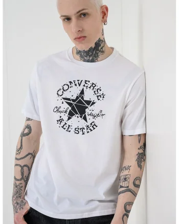 Tricou cu imprimeu logo Broken Glass, Alb/Negru
