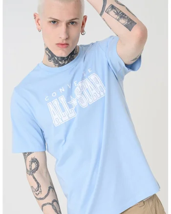 Tricou de bumbac cu logo pe piept All Star, Alb/Albastru deschis