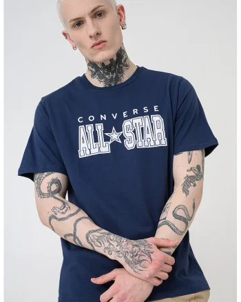 Tricou de bumbac cu logo pe piept All Star, Alb/Bleumarin